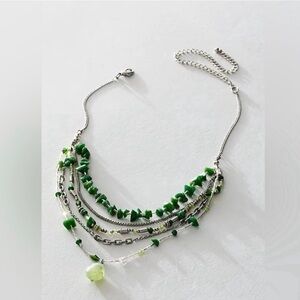 Aurelia Layered Necklace 
COLOR--Jade Green & Silver
NWOT
Free People